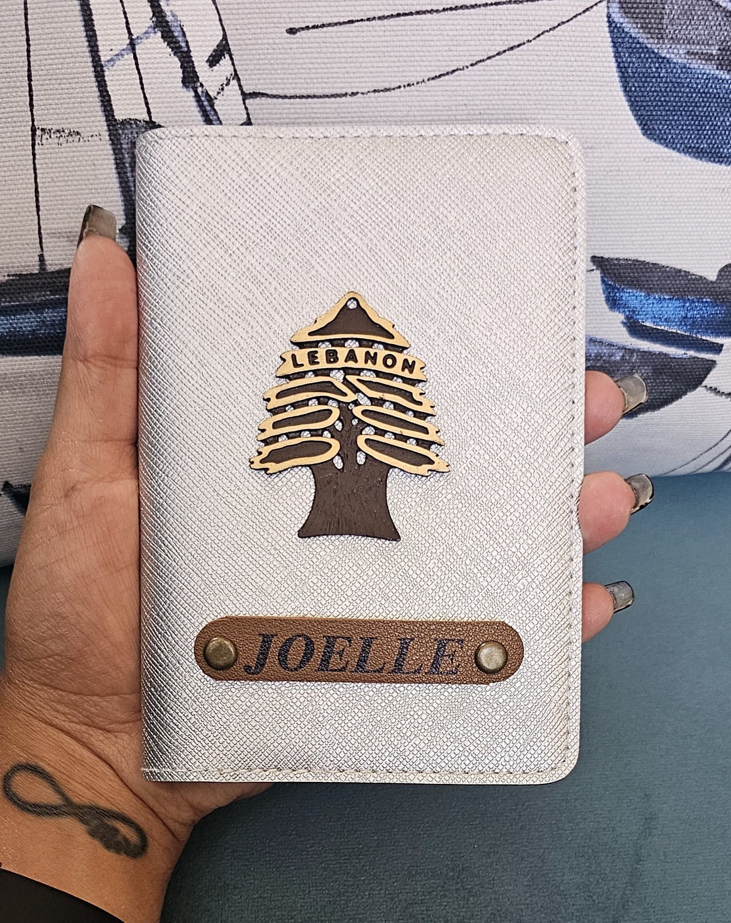 Customized Passport Cover with Lebanese Cedar