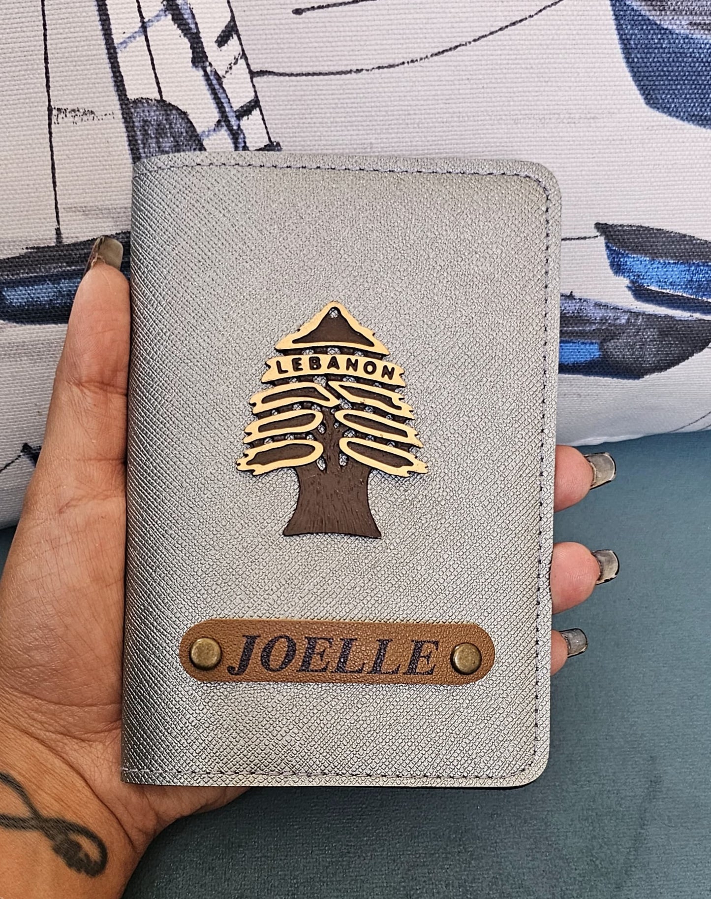 Customized Passport Cover with Lebanese Cedar