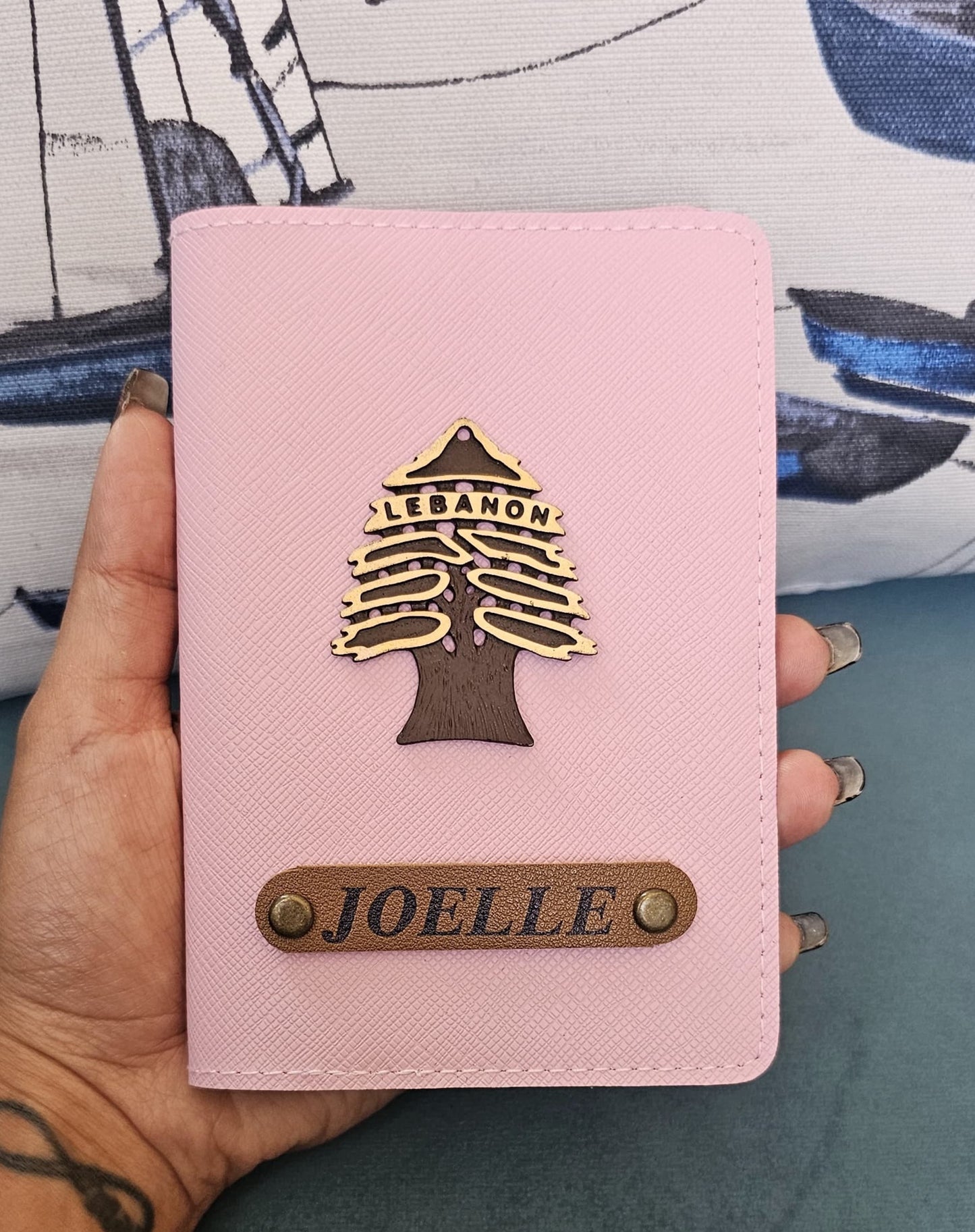 Customized Passport Cover with Lebanese Cedar