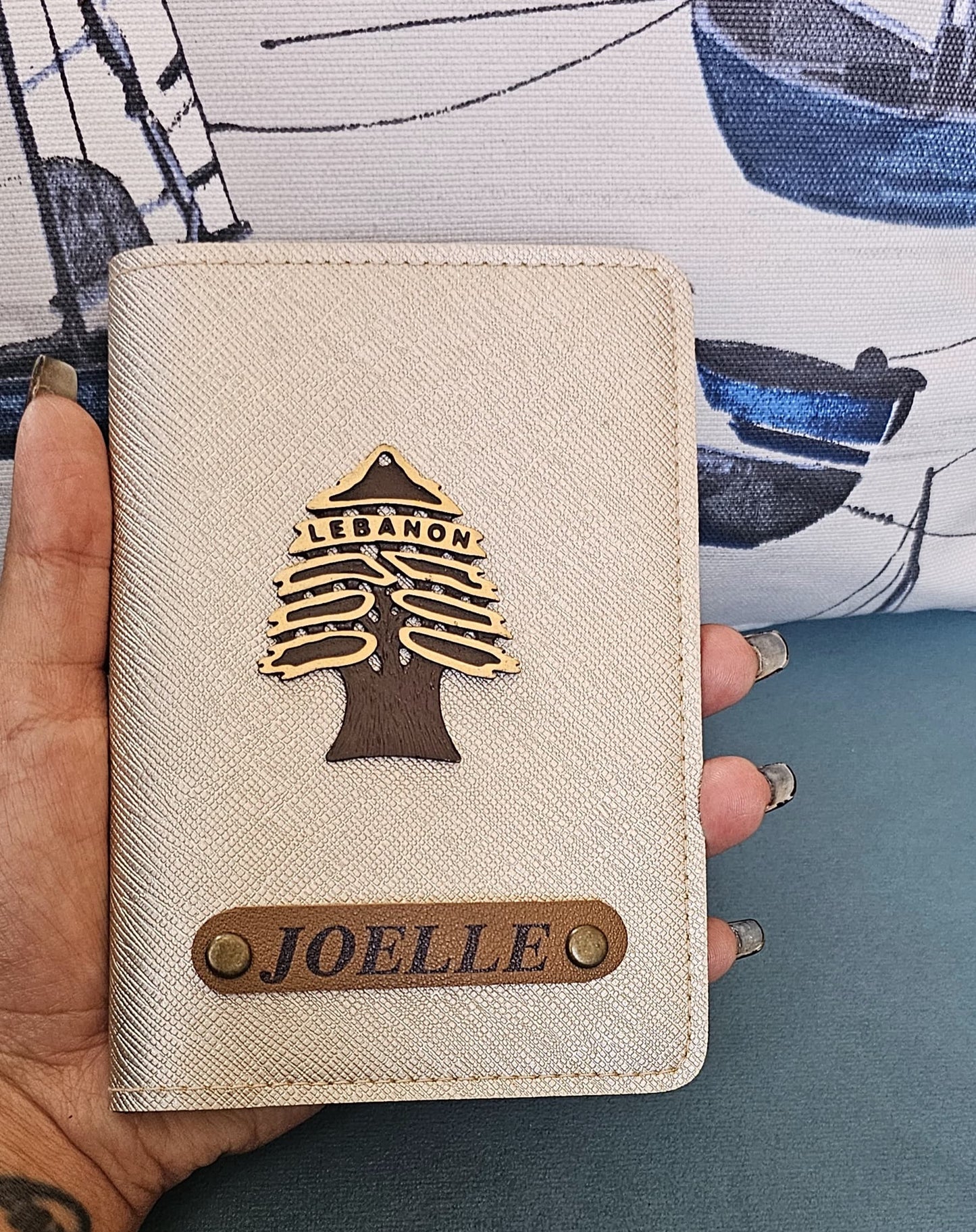 Customized Passport Cover with Lebanese Cedar