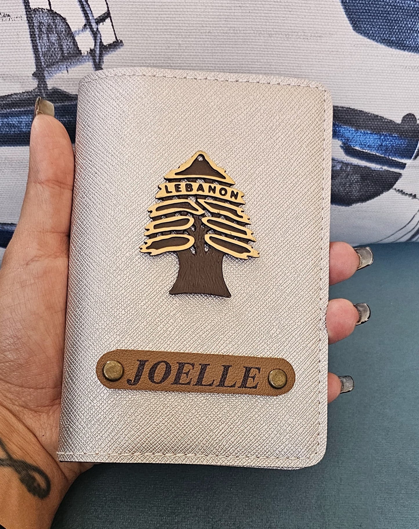 Customized Passport Cover with Lebanese Cedar