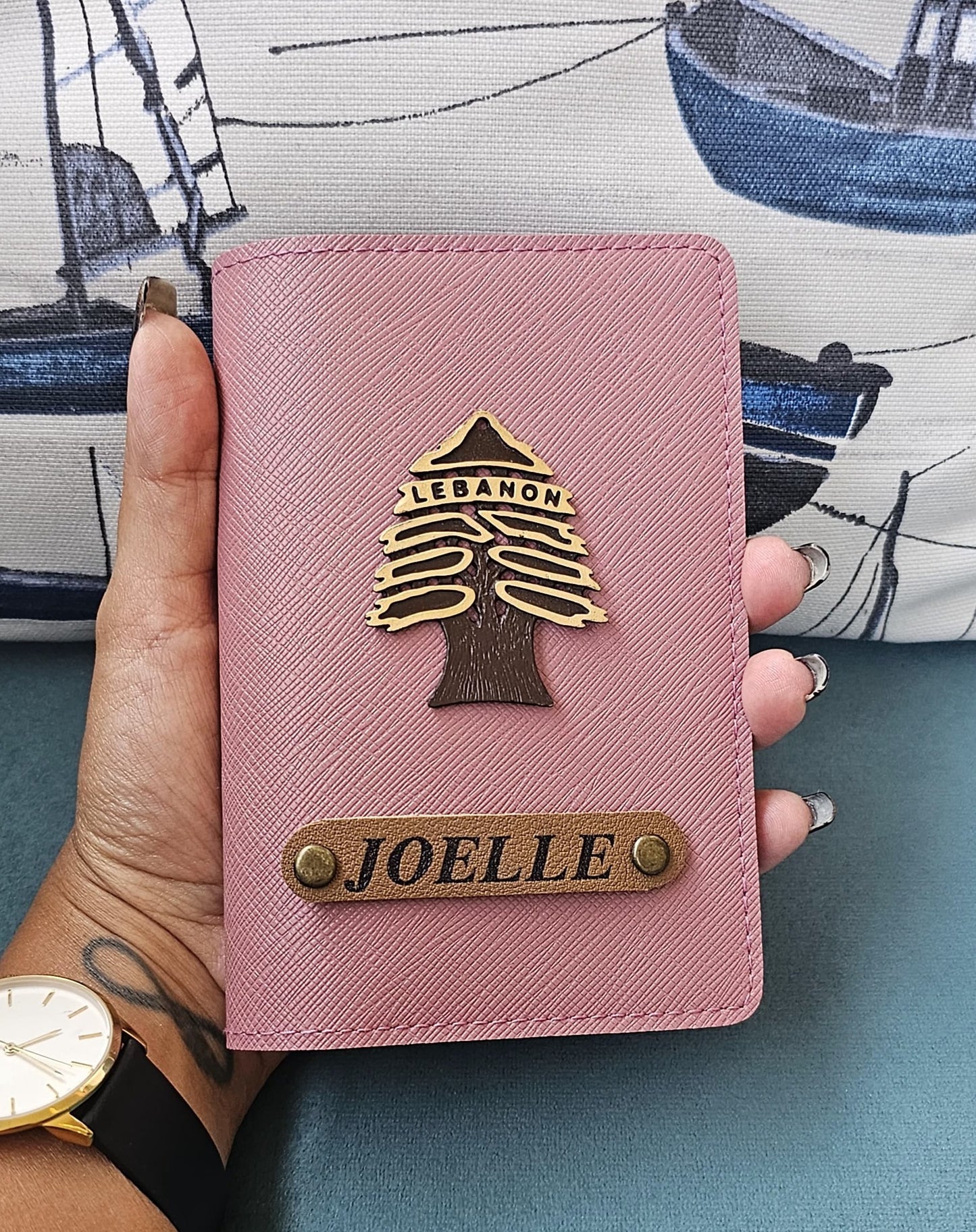 Customized Passport Cover with Lebanese Cedar