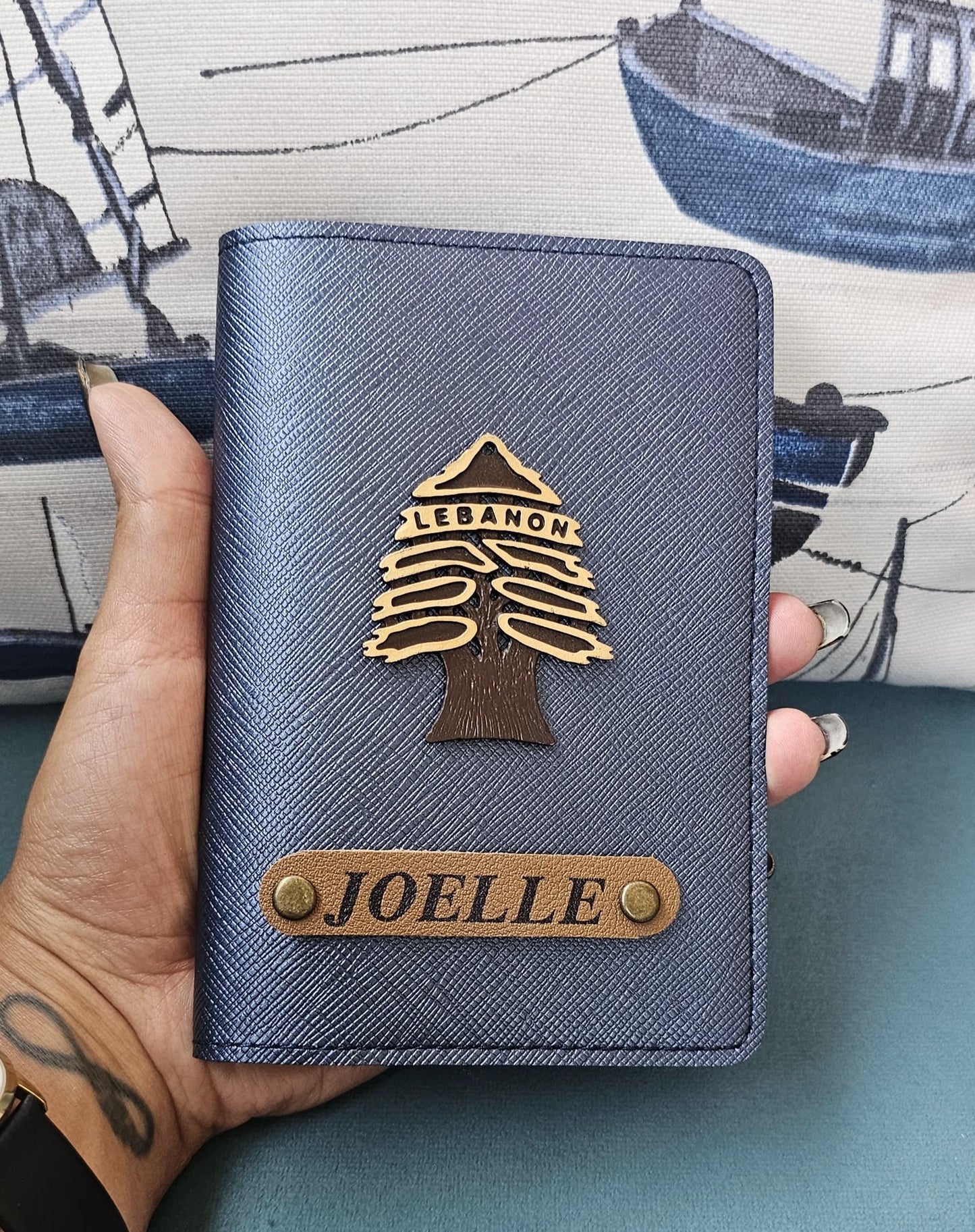 Customized Passport Cover with Lebanese Cedar